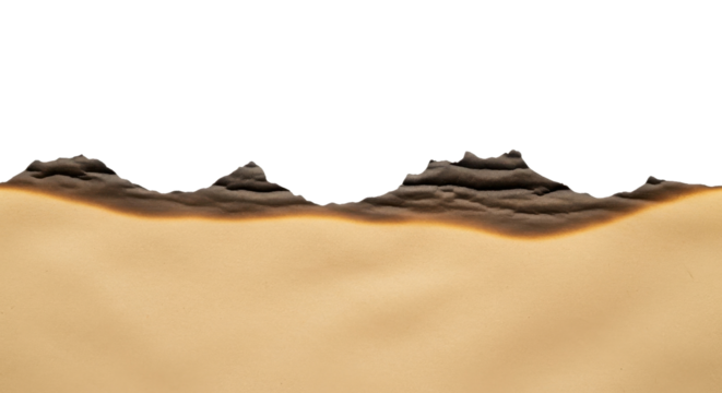 Burnt paper edge detail with charred effect isolated PNG with Transparent Background