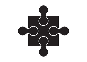 Obraz premium Puzzle Icon, Puzzle Black Vector