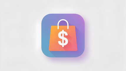 Shopping bag with dollar sign a flat vector icon for e-commerce and retail isolated on white background