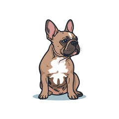 Stylized French Bulldog Sitting Profile Icon