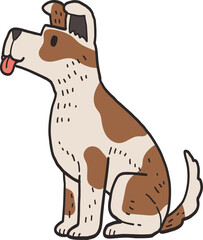 Illustration of Dog with Tongue Out