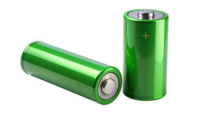 Sustainable power battery duo set isolated on transparent background