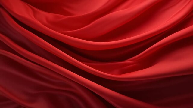 Red fabric waving in slow motion luxury textile design or fashion background video