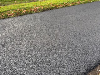 Newly laid tarmac road surface