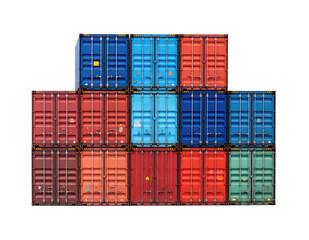 Fototapeta premium Cargo container isolated on white background