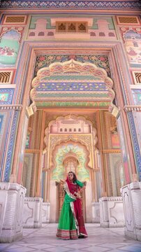 Folk dance performance at Patrika Gate capturing Indian culture, energy, and architectural grandeur with vibrant motion, elegance, and timeless cultural beauty.
