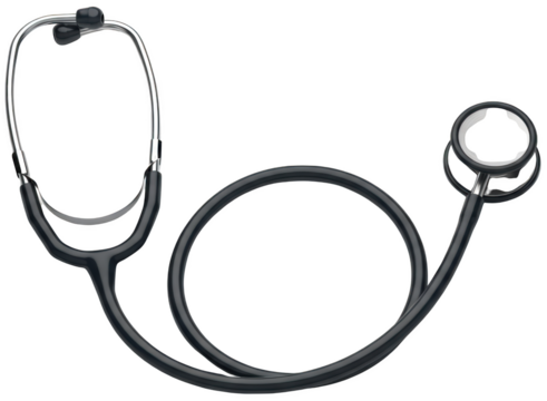 A Modern Black Stethoscope With Silver Accents On A Transparent Background Ready To Isolate For Use Medical Healthcare Doctor Nurse Cardiology Diagnostic Examination