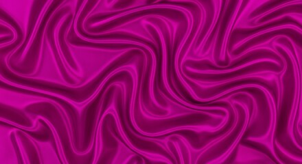 Fototapeta premium Wavy vibrant fuchsia fabric with luminous highlights deep shadows creates a luxurious flowing texture