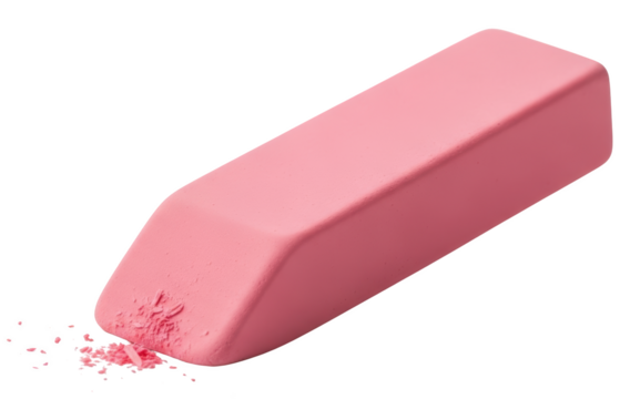 A Pink Rubber Eraser With Small Pink Eraser Shavings Scattered On A Transparent Background Isolate Stationery School Supplies Art Supplies Drawing Writing Education