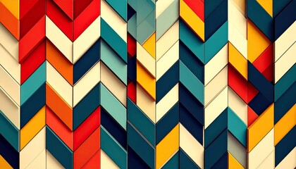Vertical chevron pattern in bold festive colors.