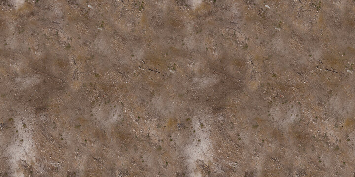Seamless Rough Dirt Texture Background of Dry Soil and Gravel