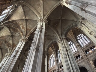 Vaulted Gothic ceiling inside a church