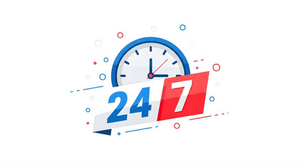 24/7 service clock calendar availability support business hours