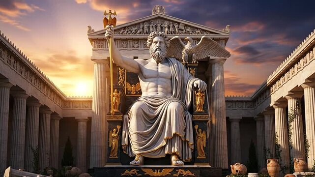 Majestic Zeus statue inspires awe and wonder in ancient Greek mythology video