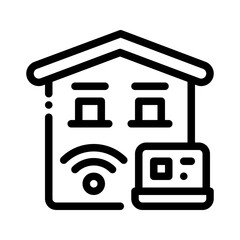 icon home wifi with style outline