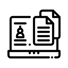 icon online study with style outline