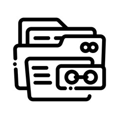 icon folder link with style outline