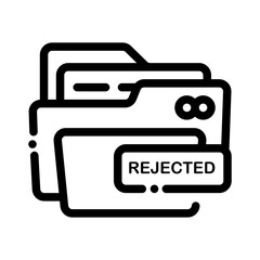 icon rejected folder with style outline