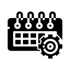 icon schedule management with style glyph