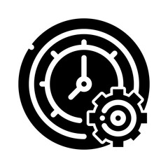icon time management with style glyph