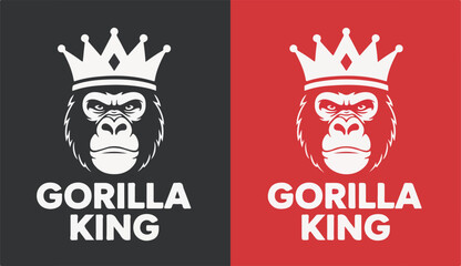 Gorilla king logo in black and red colors