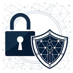 Cyber Security Concept Illustration with Padlock | Data Protection & Online Safety