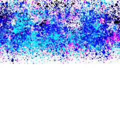 Fototapeta premium Dynamic Paint Splatter Texture Border in Neon Blue and Magenta
