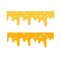 Melting cheese drip background. Smooth cheddar sauce pattern. Minimal liquid dairy splash texture for food design. Tasty snack topping abstract illustration wallpaper.