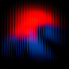 Radiant glass texture glowing salmon tones. Fluid energy and delicate color flow in a luminous display. Vertical waves create a textured surface in this abstract image