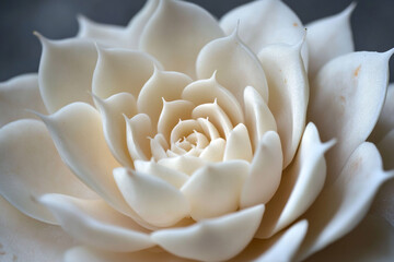 A unique albino succulent spiral with creamy white tones