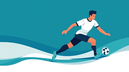 Illustration of dynamic football