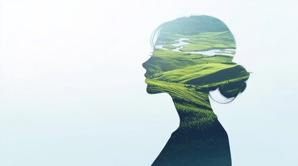 The silhouette of the fusion of nature and avatar