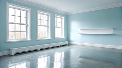 Fototapeta premium Modern Symmetrical Room with Soft Natural Lighting 