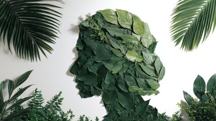 The silhouette of the fusion of nature and avatar