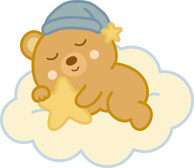 Cute Sleeping Bear Cartoon