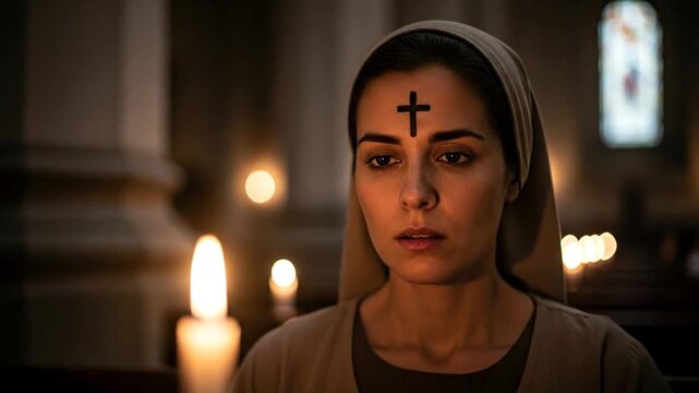 Ash Wednesday observance a humble woman receives ashen cross in temple for faith - Powered by Adobe
