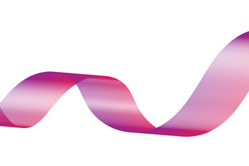 Pink, Purple Ribbon Wave. Abstract Gradient Curve with Smooth Flow and White Background. Modern futuristic wave suitable for tech design, wallpaper, cover, poster, banner