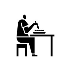 breakfast glyph icon. Eating illustration.