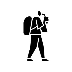 drinking glyph icon. a man drinking illustration.