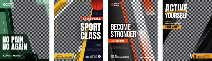 Set of sport social media for instagram post © HRStudio