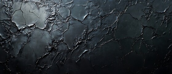 Fototapeta premium Abstract textured dark background with rough surface and dramatic lighting creating depth and shadow.