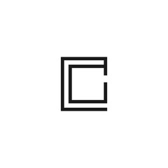Abstract C logo, simple square letter c design