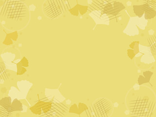 Fototapeta premium 和風のイチョウ背景 ベクターの黄色い秋のテクスチャ Vector ginkgo background