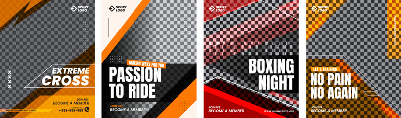 Extreme sport social media set for instagram post and digital marketing © HRStudio