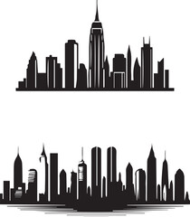Obraz premium City Building Silhouette Vector Illustration