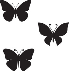 Butterfly Flying Silhouette Vector Illustration