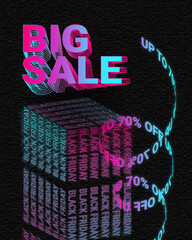 Black Friday Sale neon text effect, bold neon text effect, editable neon text effect