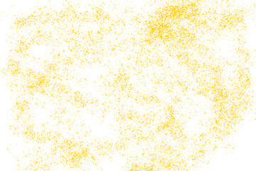 Golden grunge texture background isolated on transparent background