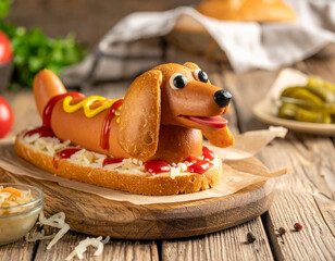 Creative Hot Dog Shaped Like a Dachshund