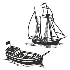 Two boats floating on the water